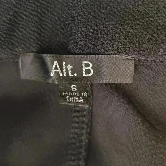 Alt. B Black Knit Moto Biker Motorcycle Jacket Size Small Grunge - Picture 8 of 14